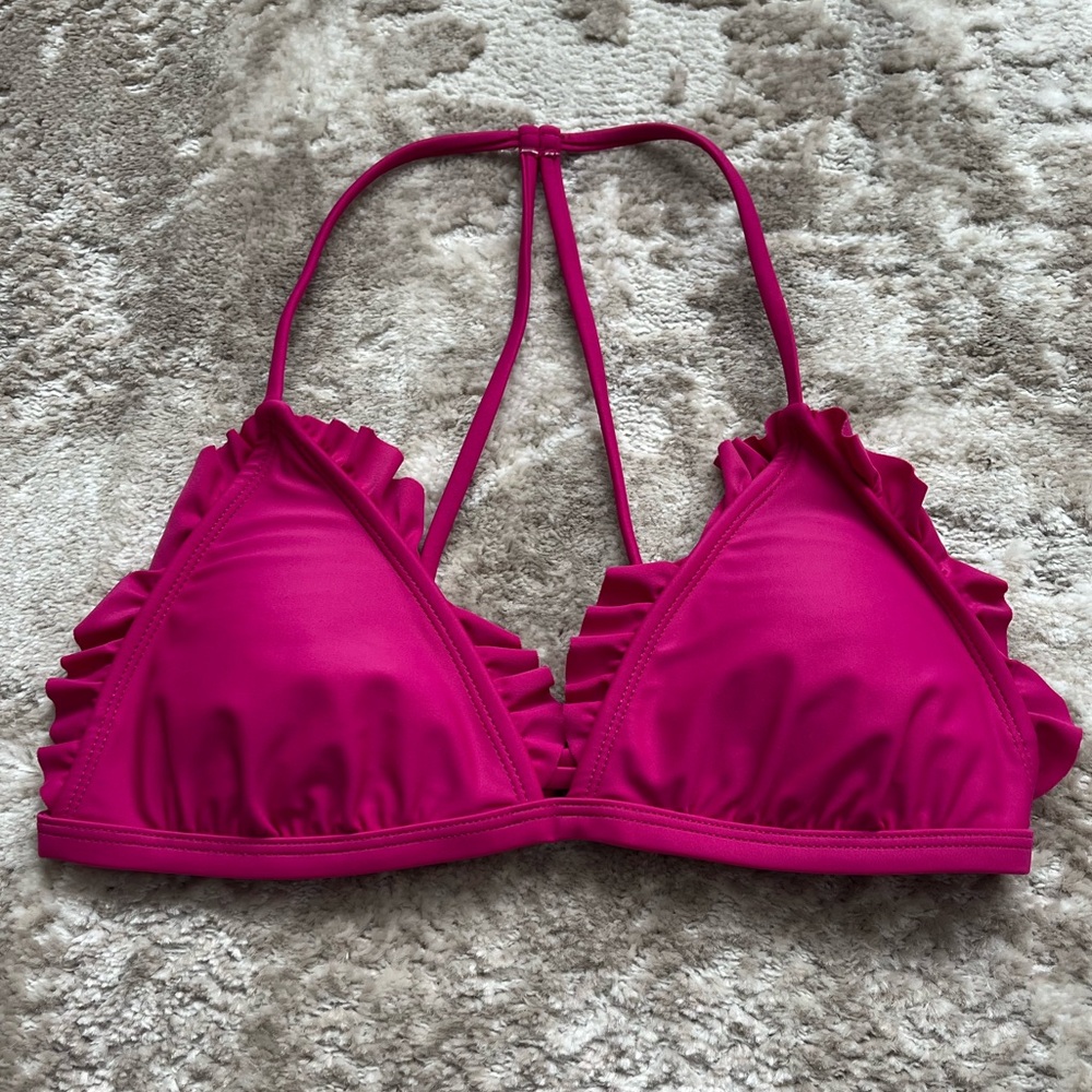 Xhilaration Fuchsia Ruffle Bikini Top